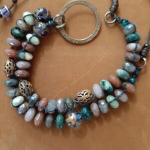 Renaissance Twilight Garden Jasper Gem Adjustable Handmade Necklace Bracelet